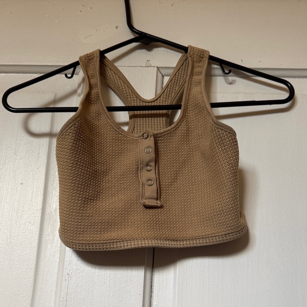 Aerie Tan Textured Tank Top